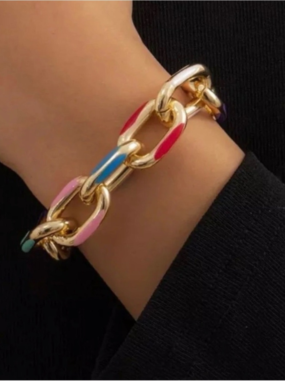 Anthropologie Gold and Multicolor tone
Chain Necklace Bracelet set. - Picture 7 of 7